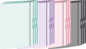 Roth Sammelmappen Pastell A4, 12er Sortiment bestehend aus je 3x 46324, 3x 46325, 3x 46326, 3x 46327
