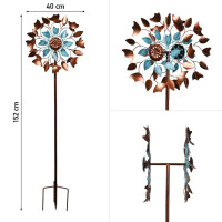 Kinetic Art Metal Wind Spinner: Copper Leaf Duett