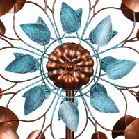 Kinetic Art Metal Wind Spinner: Copper Leaf Duett