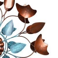 Kinetic Art Metal Wind Spinner: Copper Leaf Duett