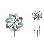Kinetic Art Metal Wind Spinner: Copper Swirl Duett