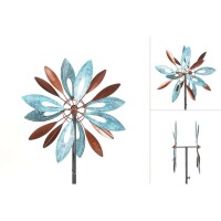 Kinetic Art Metal Wind Spinner: Copper Flower Duett