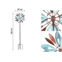 Kinetic Art Metal Wind Spinner: Copper Flower Duett