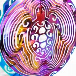 Kinetic Art Metal Hanging Wind Spinner: 3D Vibrant Turtle