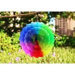 Kinetic Art Metal Hanging Wind Spinner: 3D Rainbow Fountain