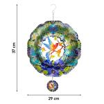 Kinetic Art Metal Hanging Wind Spinner: 3D Tropical Bird