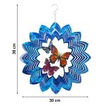 Kinetic Art Metal Hanging Wind Spinner: 3D Butterflies