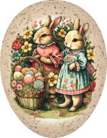 Nestler Papp-Osterei 15 cm Familie Hase 3Mot o. Motivwahl