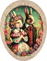 Nestler Papp-Osterei 15 cm Familie Hase 3Mot o. Motivwahl