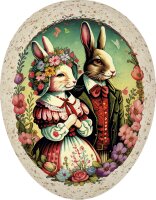 Nestler Papp-Osterei 15 cm Familie Hase 3Mot o. Motivwahl