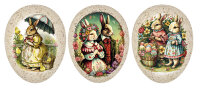 Nestler Papp-Osterei 15 cm Familie Hase 3Mot o. Motivwahl