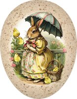 Nestler Papp-Osterei 15 cm Familie Hase 3Mot o. Motivwahl