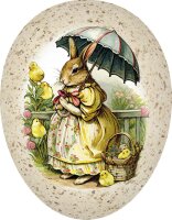 Nestler Papp-Osterei 15 cm Familie Hase 3Mot o. Motivwahl