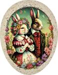 Nestler Papp-Osterei 18 cm Familie Hase 3Mot o. Motivwahl