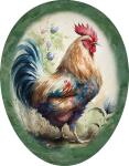 Nestler Papp-Osterei 35 cm Hahn grüner Fond o....