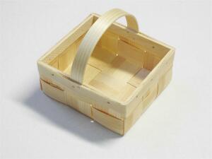 Nestler Spankorb mit Henkel, eckig L/B/H 13/11/6 cm natur