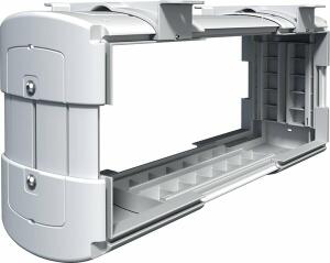 Computerhalterung Viewlite Schreibtisch 100, verstellbar, bis 30 kg, recyceltes ABS, weiß