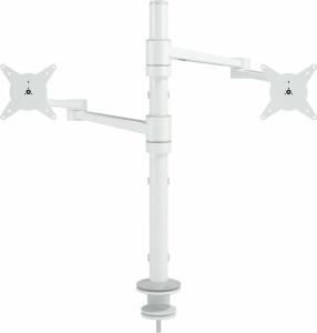 Monitorarm Viewlite Schreibtisch 140, höhenverstellbar, bis 8 kg pro Monitor, Aluminium, weiß