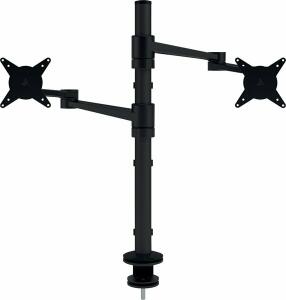 Monitorarm Viewlite Schreibtisch 143, höhenverstellbar, bis 8 kg pro Monitor, Aluminium, schwarz