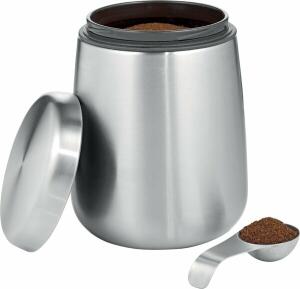 Vorratsdose AVIGNON, inkl. Portionierlöffel, magnetischer Deckel, Edelstahl, 1,5 Liter