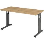 Schreibtisch OS614, 1400 x 670 x 650-850 mm, C-Fuß,...