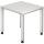 Schreibtisch QS08, 800 x 800 x 680-835 mm, 4-Fuß, höhenverstellbar, weiß/silber