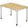Schreibtisch QS12, 1200 x 800 x 680-835 mm, 4-Fuß, höhenverstellbar, Ahorn/silber