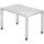 Schreibtisch QS12, 1200 x 800 x 680-835 mm, 4-Fuß, höhenverstellbar, weiß/silber