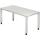 Schreibtisch QS16, 1600 x 800 x 680-835 mm, 4-Fuß, höhenverstellbar, weiß/silber