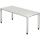 Schreibtisch QS19, 1800 x 800 x 680-835 mm, 4-Fuß, höhenverstellbar, weiß/silber