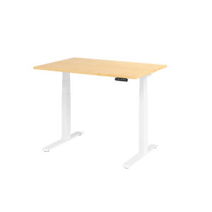 Sitz-Steh-Schreibtisch XDBK12, 1200 x 800 x 640-1290 mm, C-Fuß, elektrisch höhenverstellbar, Ahorn/weiß