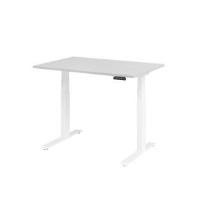 Sitz-Steh-Schreibtisch XDBK12, 1200 x 800 x 640-1290 mm, C-Fuß, elektrisch höhenverstellbar, grau/weiß