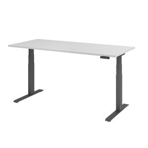 Sitz-Steh-Schreibtisch XDBK19, 1800 x 800 x 640-1290 mm, C-Fuß, elektrisch höhenverstellbar, grau/graphit