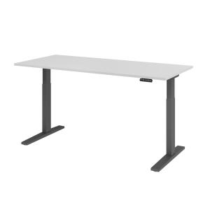 Sitz-Steh-Schreibtisch XMKA19, 1800 x 800 x 700-1200 mm, C-Fuß, elektrisch höhenverstellbar, grau/graphit