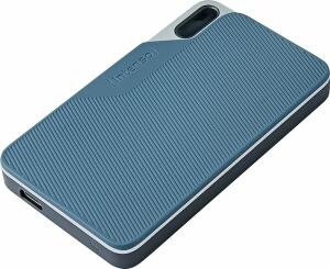 Externe SSD Festplatte TX100, 1 TB, gummierter Kunststoff, max. Datentransferrate: 500 MB/s, grau-blau