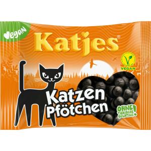 Katjes Katzen Pfötchen, würziges Softlakritz, mit natürlichen Farben, für Veganer geeignet, 175g