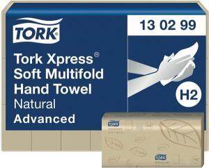 Tork Xpress® Multifold-Handtücher H2, Advanced-Qualität, reißfest, 2-lagig, 21 × 180 Blatt, natur