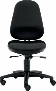 Bürodrehstuhl Ultra S, ohne Armlehnen, Rückenlehne/Sitz gepolstert schwarz, Fußkreuz Kunststoff schwarz, Teppichbodenrollen, Nutzergewicht bis 60 kg