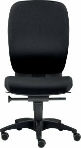 Bürodrehstuhl Office, bis 120 kg, ohne Armlehnen, Hartbodenrollen, schwarz