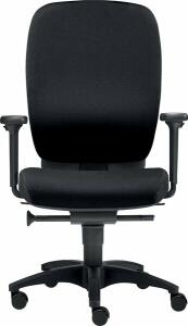 Bürodrehstuhl Office, bis 120 kg, mit Armlehnen, Teppichbodenrollen, schwarz