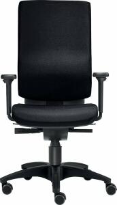 Bürodrehstuhl Cube M, bis 120 kg, mit Armlehnen, DIN-Komfort-Sitz, Hartbodenrollen, schwarz