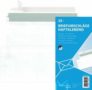 Briefumschlag, DIN Lang, Haftklebung, 80g, weiß, Kleinpackung = 25 Stück