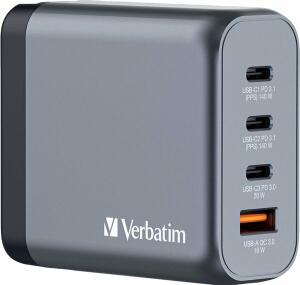 Ladeadapter, universal, GNC-140, GaN, 140W, grau, 1x USB-A QC, 3x USB-C PD, Retail