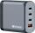 Ladeadapter, universal, GNC-140, GaN, 140W, grau, 1x USB-A QC, 3x USB-C PD, Retail