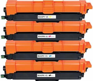 Multipack New Build Toner, ersetzt Brother TN-243CMYK, ca. 4 x 1.000 Seiten, BK/C/M/Y