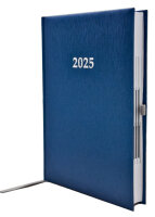2025 ADINA Buchkalender Chefplaner A5 blau-metallic 1 Tag...