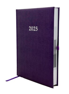 2025 ADINA Buchkalender Chefplaner A5 violett-metallic 1 Tag 1 Seite auch sonntags