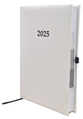 2025 ADINA Buchkalender Chefplaner A5 weiss-metallic 1 Tag 1 Seite