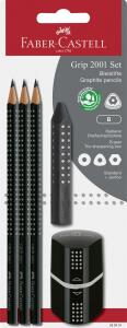 Faber Castell Bleistift Grip 2001 B schwarz Rad+Spitzer