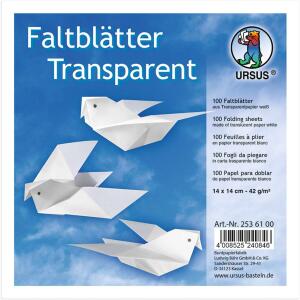 FALTBL. TRANSPARENT 42G. 14x14CM 100BL.WEIß